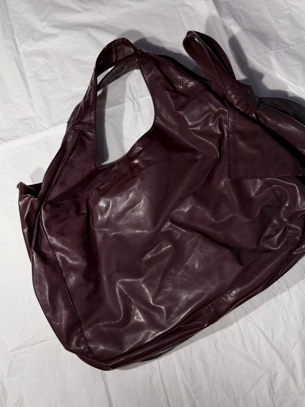 Valentino Garavani Plum Leather Hobo Bag - Picture 4 of 12